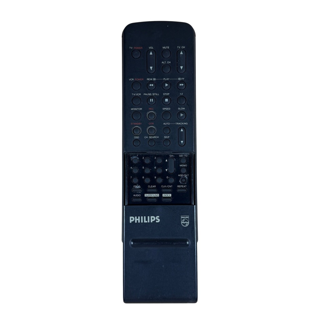 Philips Magnavox VCR TV Remote Control Black Made in Japan Vintage Replacement